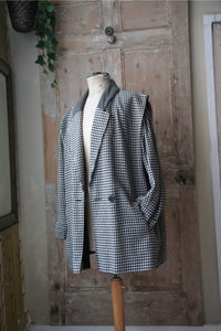 Vintage 1980s statement houndstooth jacket blazer wool mix