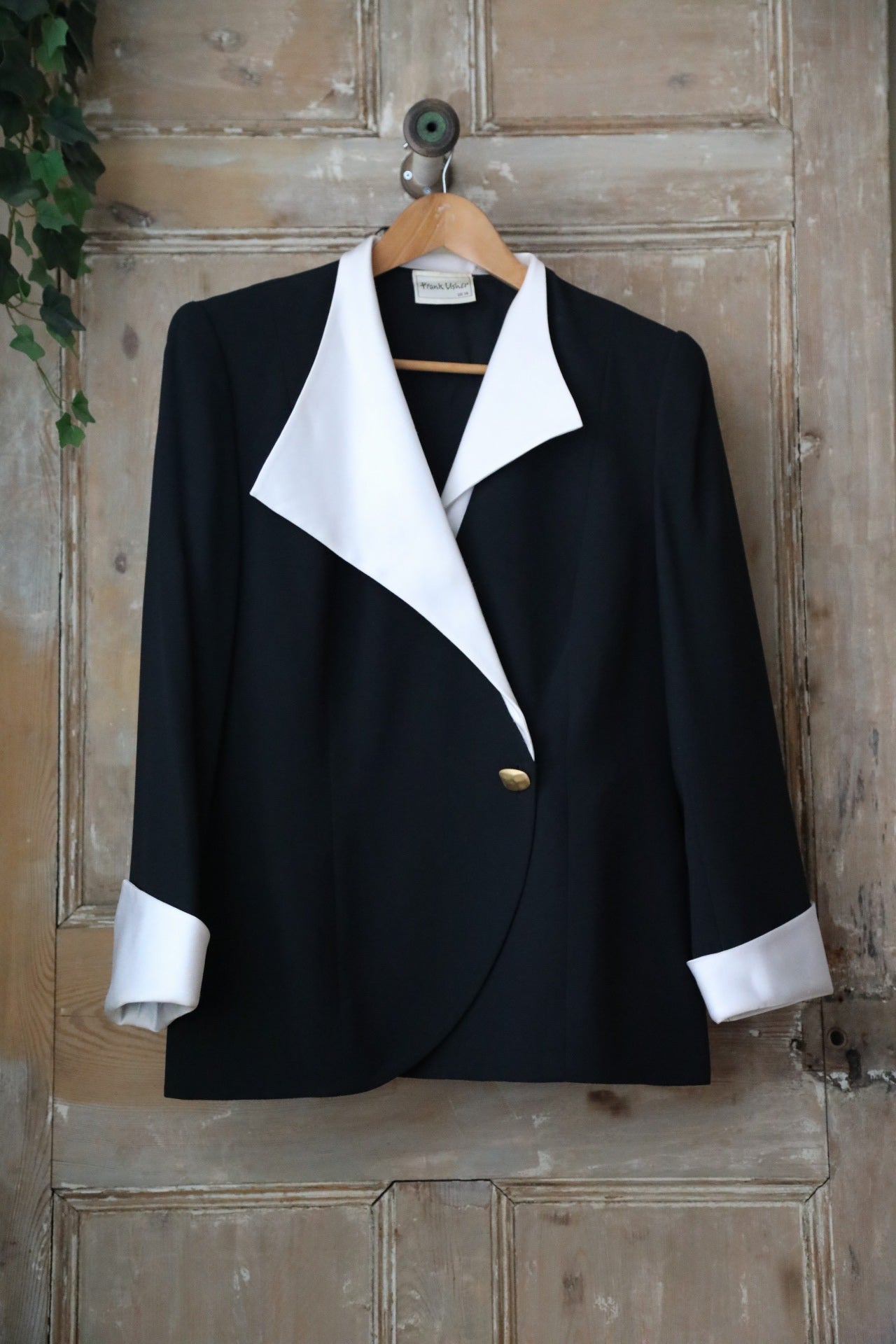 Vintage Frank Usher 1980s classic - elegant blazer - Black jacket