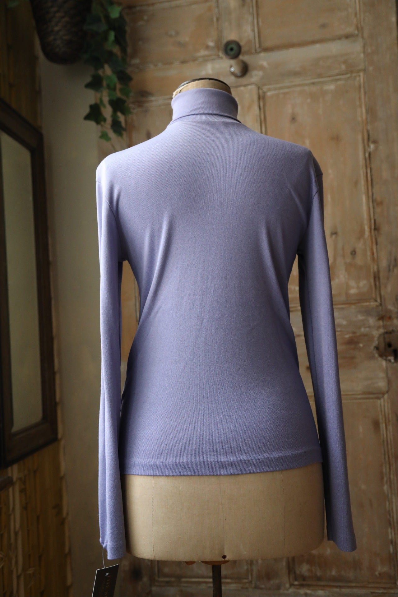 Vintage 1970s Roll Neck Sweater – Purple Lilac – UK 12 Retro lycra