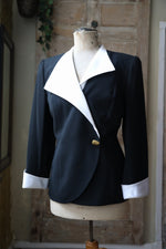 Load image into Gallery viewer, Vintage Frank Usher 1980s classic - elegant blazer - Black jacket
