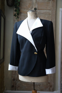 Vintage Frank Usher 1980s classic - elegant blazer - Black jacket