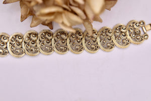 Vintage 1950s gold link bracelet -costume jewellery - hollywood glamour