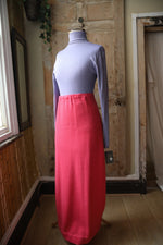 Load image into Gallery viewer, Vintage 1970s Wool Mix Maxi Skirt – Pink – Long Retro A-Line Skirt
