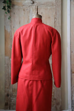 Load image into Gallery viewer, Vintage 1980s red wool suit - Fitted two piece - Alexon double breasted -
