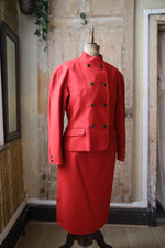 Load image into Gallery viewer, Vintage 1980s red wool suit - Fitted two piece - Alexon double breasted -
