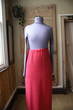 Load image into Gallery viewer, Vintage 1970s Wool Mix Maxi Skirt – Pink – Long Retro A-Line Skirt
