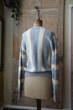 Load image into Gallery viewer, Vintage late 1950s wool Jantzen - Blue grey and cream cardigan button down
