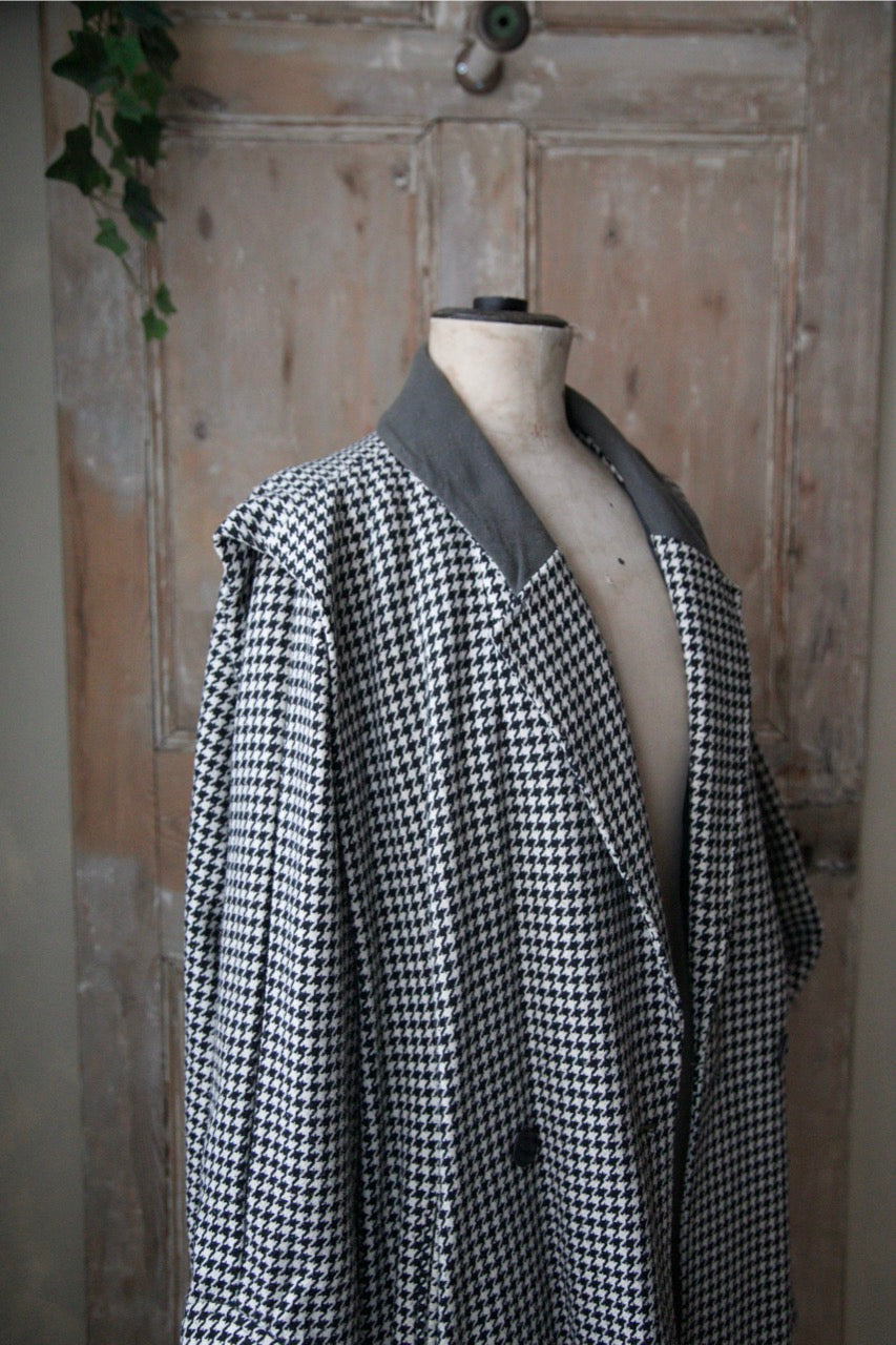 Vintage 1980s statement houndstooth jacket blazer wool mix