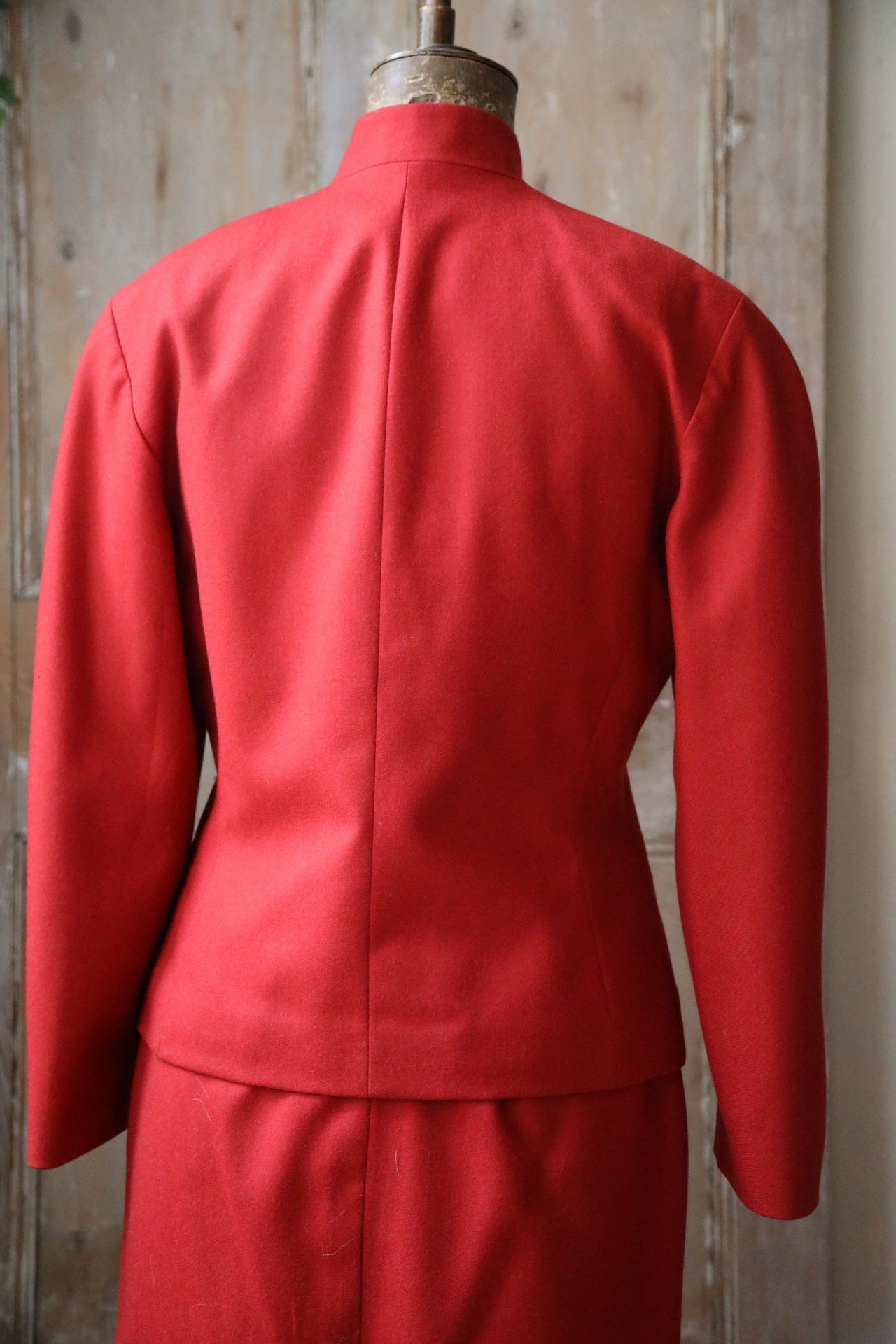 Vintage 1980s red wool suit - Fitted two piece - Alexon double breasted -