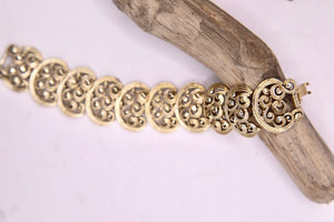 Vintage 1950s gold link bracelet -costume jewellery - hollywood glamour