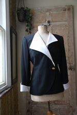 Load image into Gallery viewer, Vintage Frank Usher 1980s classic - elegant blazer - Black jacket
