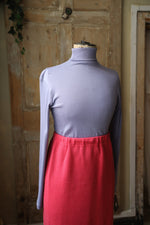 Load image into Gallery viewer, Vintage 1970s Wool Mix Maxi Skirt – Pink – Long Retro A-Line Skirt
