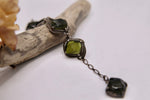 Load image into Gallery viewer, Vintage 1960s statement silver tone green glass bracelet
