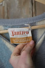 Load image into Gallery viewer, Vintage late 1950s wool Jantzen - Blue grey and cream cardigan button down
