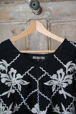 Load image into Gallery viewer, Vintage Y2K Biba blouse - Black with cream embroidery
