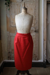 Vintage 1980s red wool suit - Fitted two piece - Alexon double breasted -