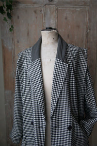 Vintage 1980s statement houndstooth jacket blazer wool mix