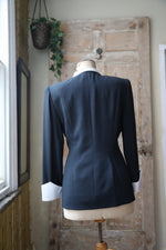 Load image into Gallery viewer, Vintage Frank Usher 1980s classic - elegant blazer - Black jacket
