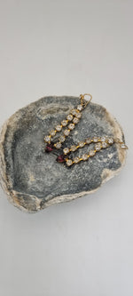 Load image into Gallery viewer, Vintage 1950s rhinestone drop hoop earrings
