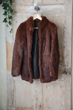 Load image into Gallery viewer, Real 1970s Red Rabbit fur vintage Coat Furry Jacket
