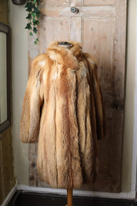 Real 1970s Fur Red Fox Vintage Luxury Coat Furry Jacket Coat Medium