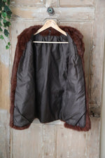 Load image into Gallery viewer, Real 1970s Red Rabbit fur vintage Coat Furry Jacket
