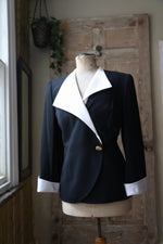 Load image into Gallery viewer, Vintage Frank Usher 1980s classic - elegant blazer - Black jacket
