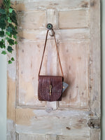 Load image into Gallery viewer, Vintage 1970s leather tooled bag original pixie fairy
